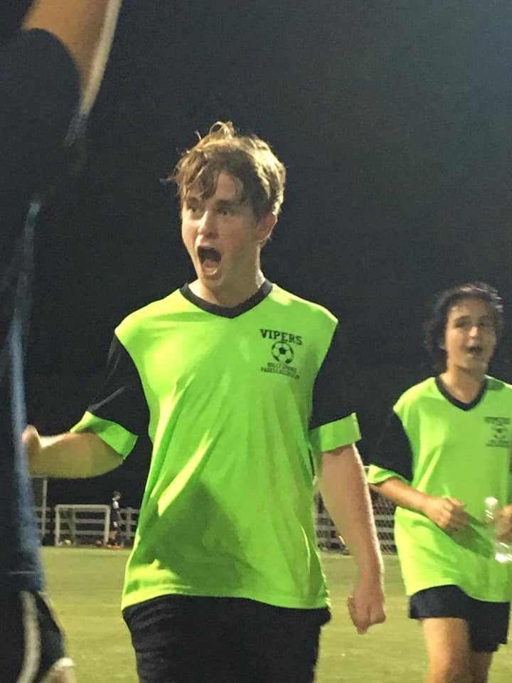 Player celebrating on the field