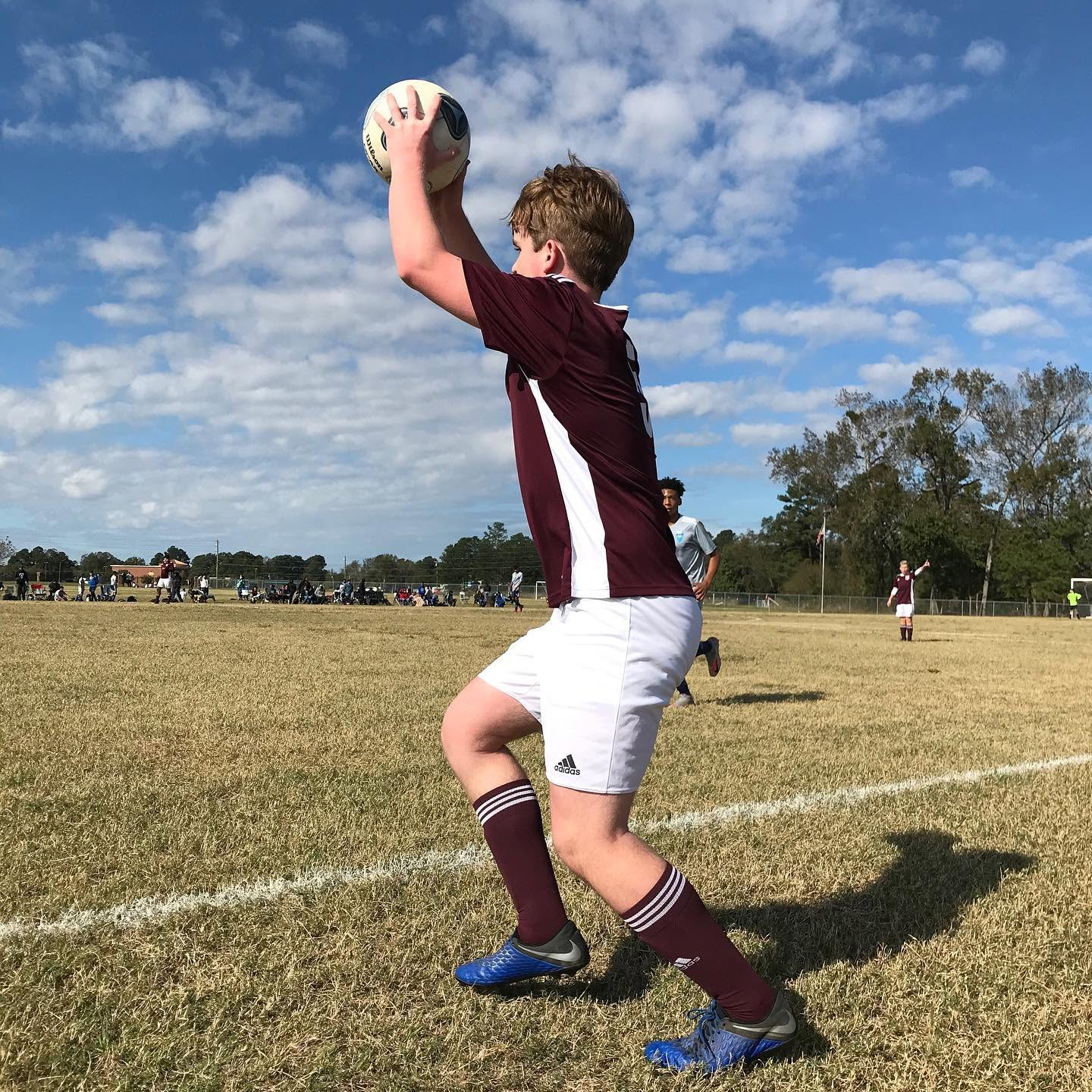 Player throwing the ball in